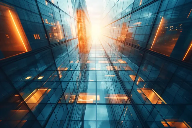 Futuristisches Hochhaus-Panorama