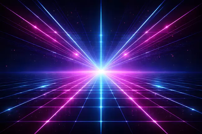 Futuristisches Neonlaser-Lichtspektakel