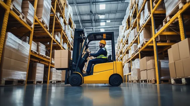 Gabelstapler in modernem Logistiklager