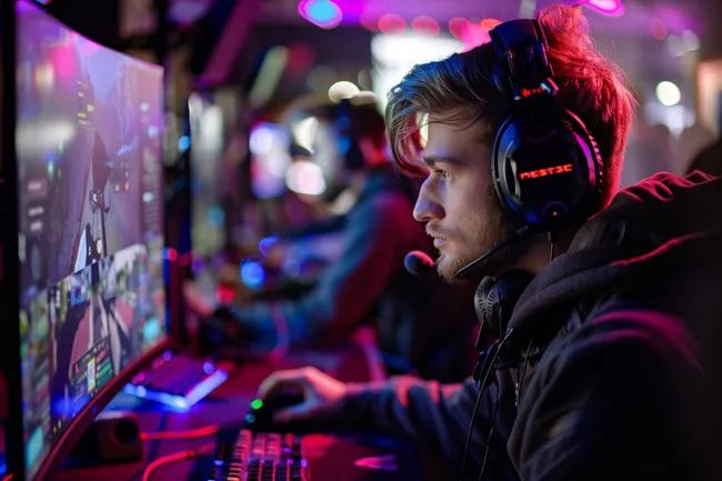 Gamer in einem E-Sport-Turnier