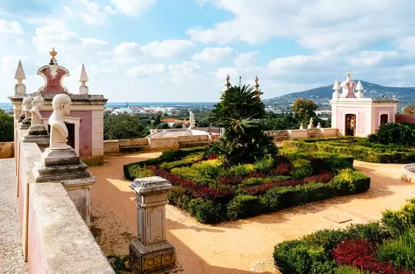Garden view in luxury hotel Pousada Palácio Estói