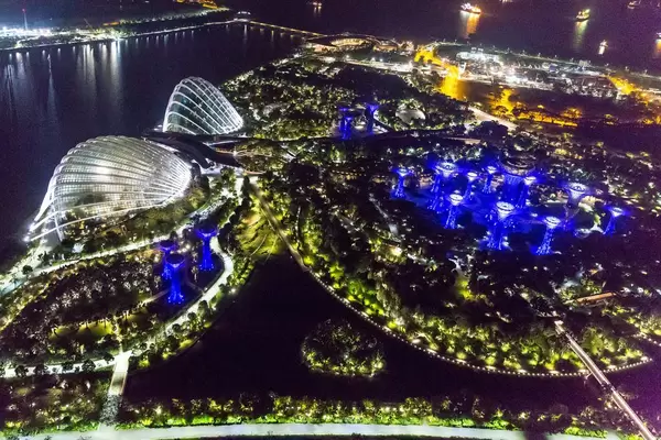 Gardens by the Bay bei Nacht