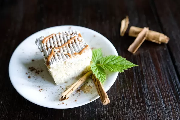 Garnished three milk cake