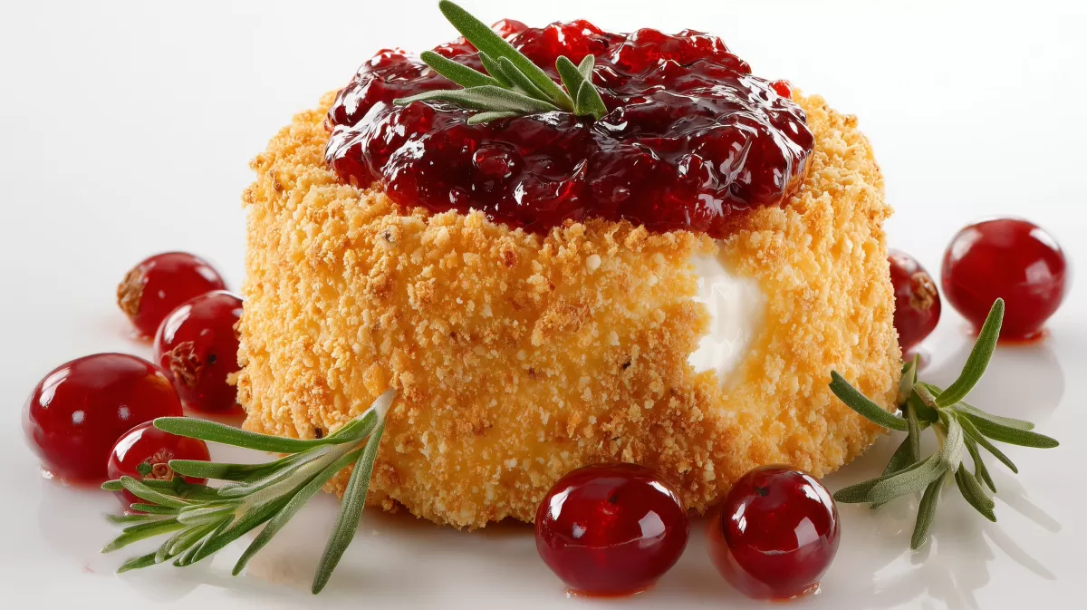 Gebackener Camembert mit Preiselbeeren und Rosmarin