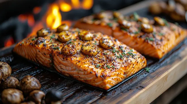 Gebackener Lachs mit Knoblauch und Kräutern