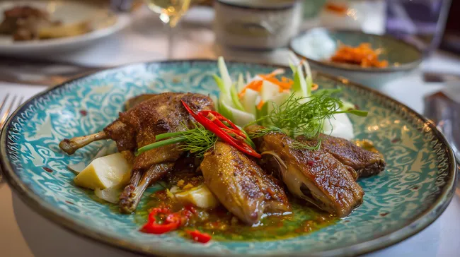 Gebratene Entenkeulen mit asiatischen Gewürzen