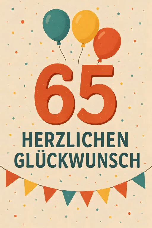 Geburtstagskarte mit Luftballons und Girlanden