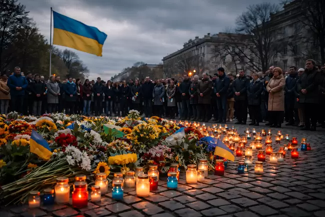 Gedenken an Opfer des Krieges in der Ukraine