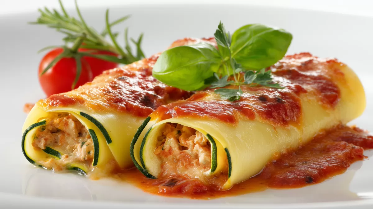 Gefüllte Cannelloni mit Thunfisch und Tomatensauce