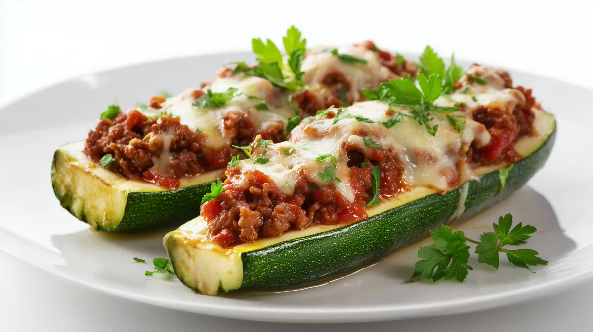 Gefüllte Zucchini mit Hackfleisch und Käse