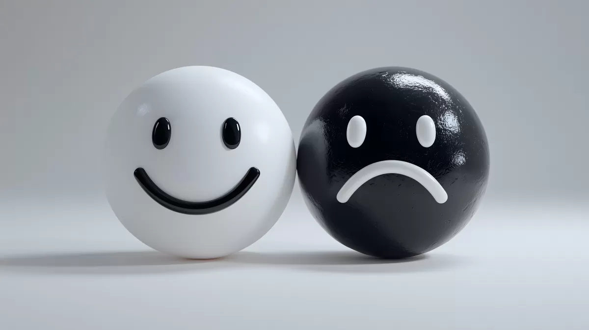 Gegensätzliche Emotionen in Kugelfiguren