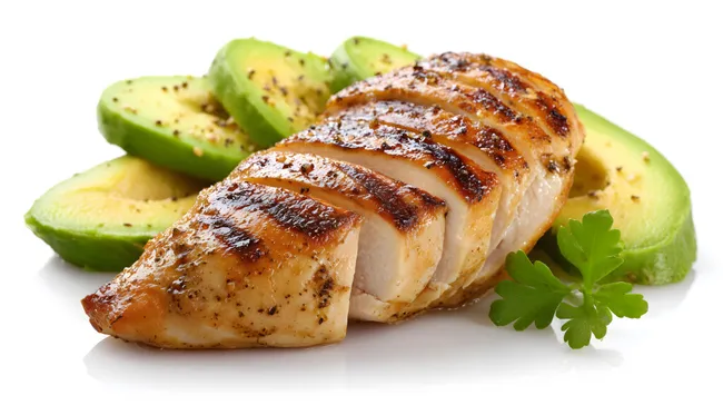 Gegrillte Hühnerbrust mit knackiger Avocado