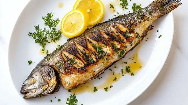 Gegrillter Fisch mit Zitrone und Kräutern