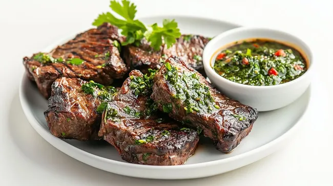 Gegrilltes Rindfleisch mit Chimichurri-Sauce