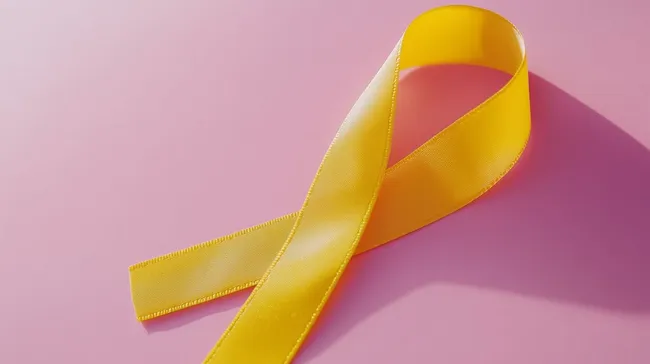 Gelbes Band für Kinder-Krebs-Bewusstsein