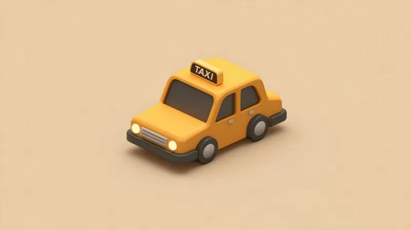 Gelbes stilisiertes Taxi