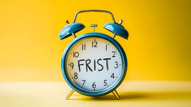 Gelbfarbener Wecker mit Fristankündigung