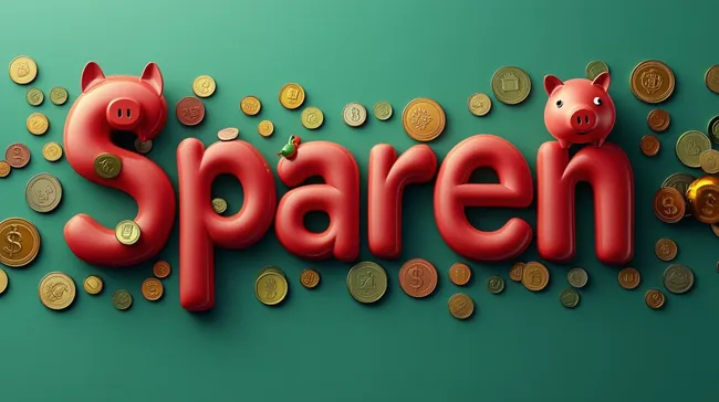 Geld sparen mit Sparschwein und Münzen