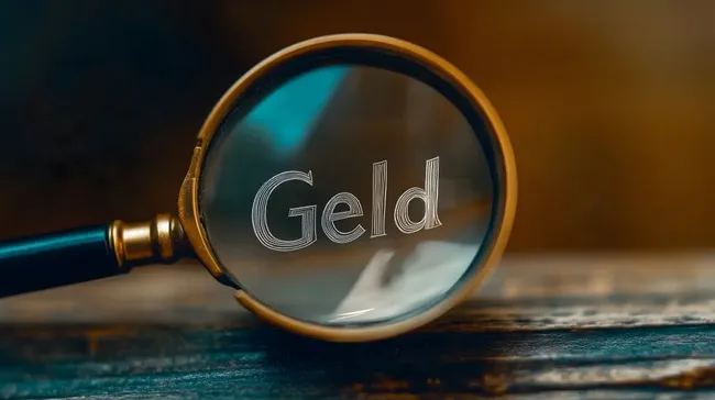Geld und Finanzanalyse durch vergrößerndes Glas
