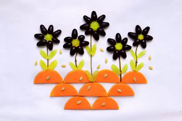 Gemälde: Trauben und Kürbis