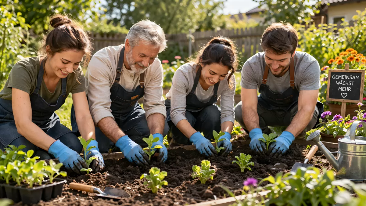 Gemeinsame Gartenarbeit in der Natur