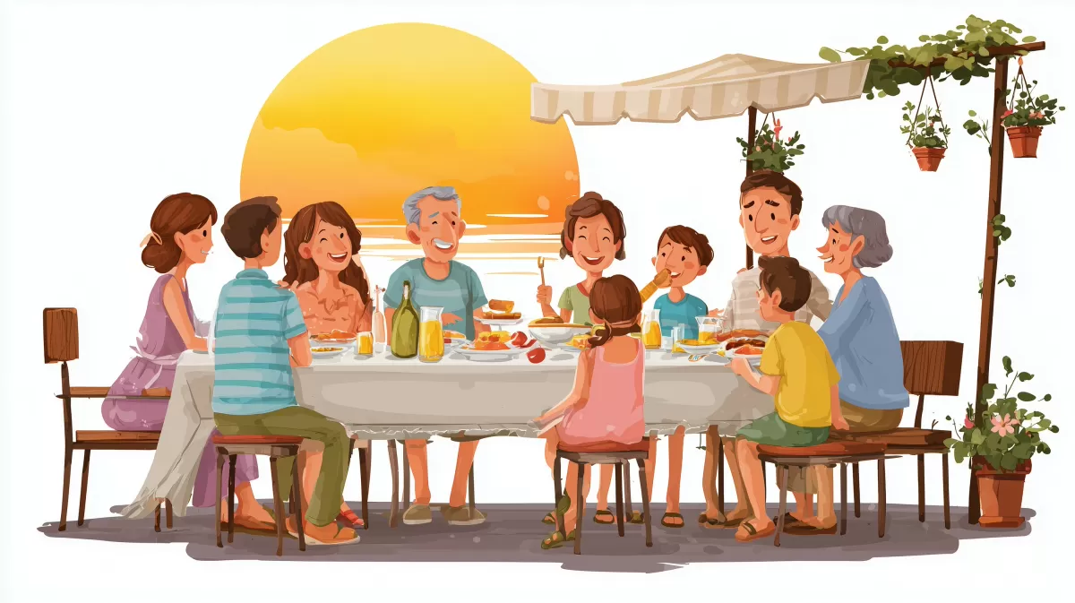 Gemeinsames Familienessen am Abend