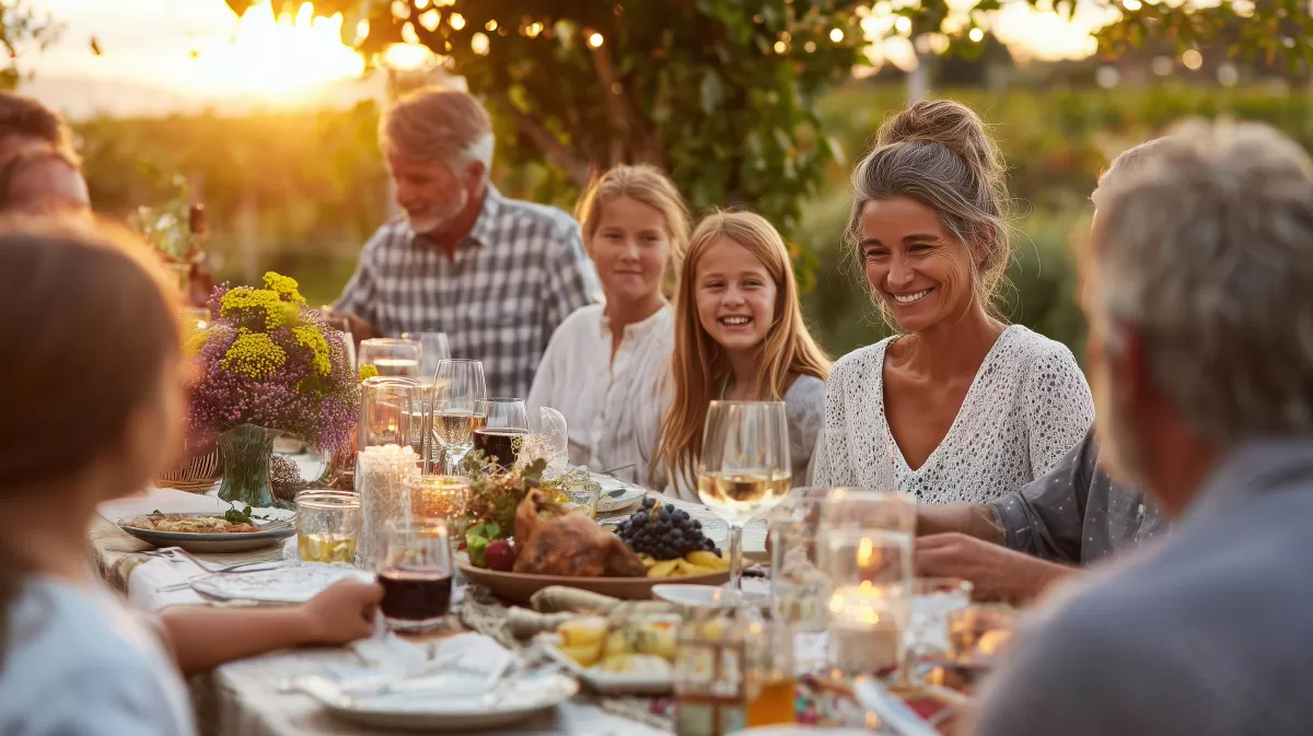 Gemeinschaftliches Essen in entspannter Atmosphäre