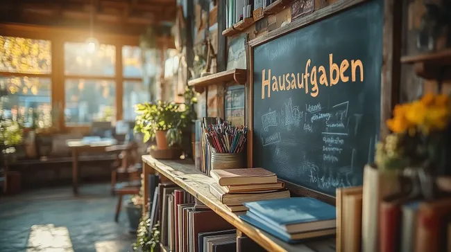 Gemütliche Hausaufgaben-Ecke in der Sonnenschein-Bibliothek