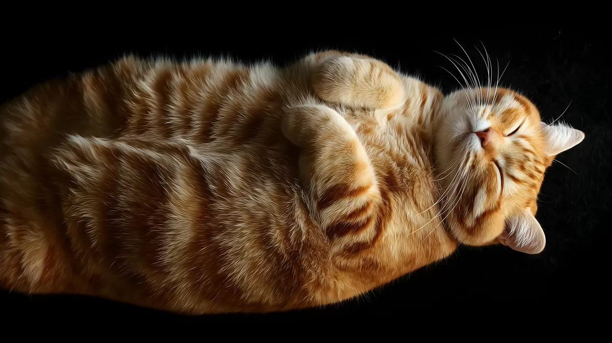 Gemütliche rote Katze in entspannter Pose