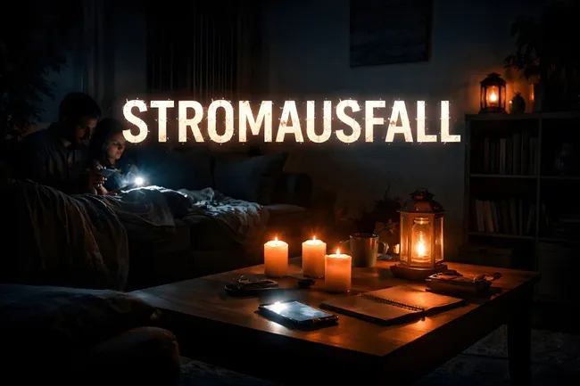 Gemütliche Stromausfall-Stimmung im Wohnzimmer