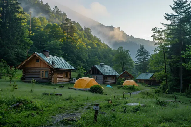 Gemütlicher Campingplatz in den Bergen
