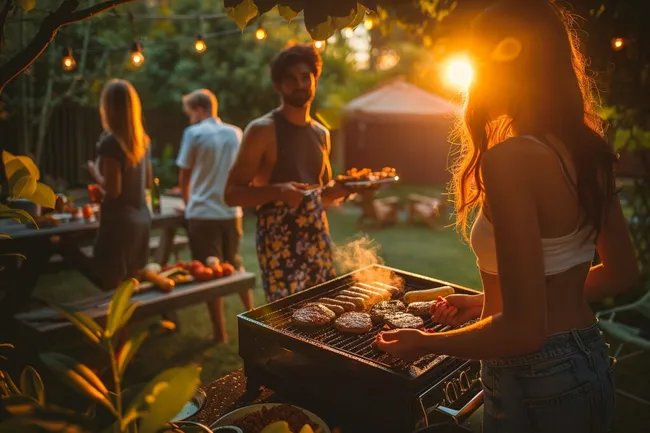 Gemütlicher Grillabend im Garten