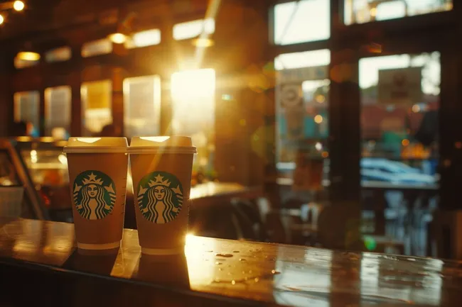 Gemütlicher Kaffeegenuss im warmen Licht