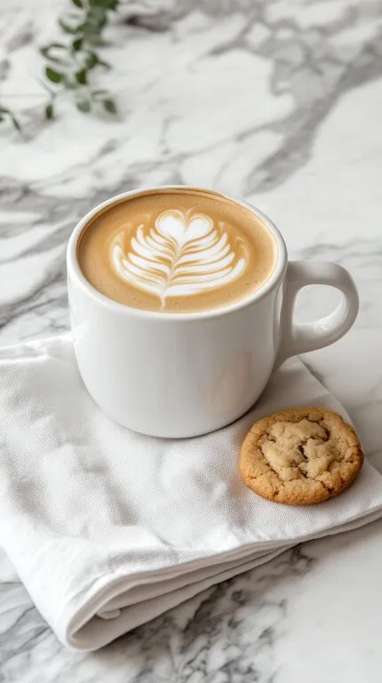 Gemütlicher Kaffeegenuss mit Herz-Latte-Art