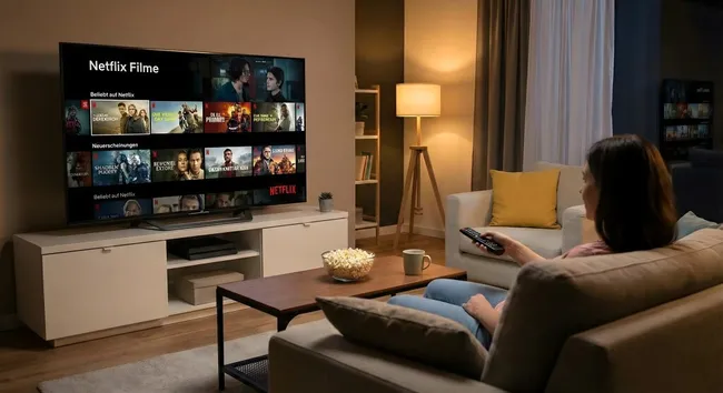 Gemütlicher Netflix-Abend auf der Couch