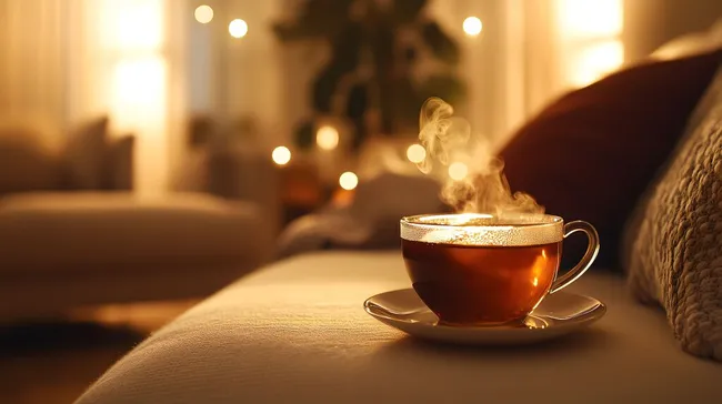 Gemütlicher Teegenuss an winterlichen Feiertagen