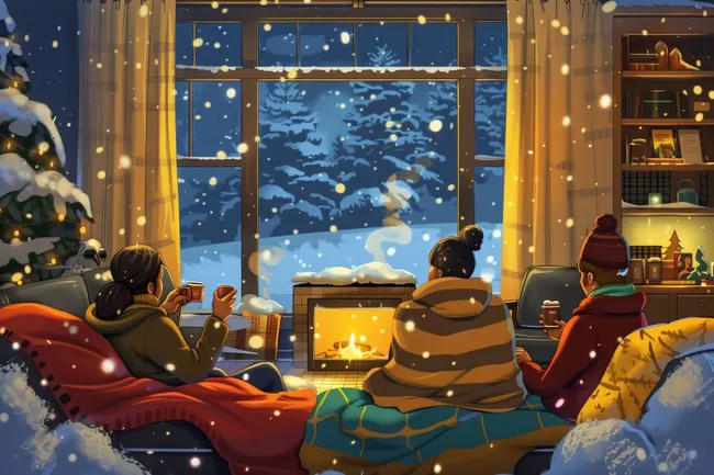 Gemütlicher Winterabend am Kamin