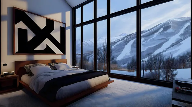 Gemütliches Bergschlafzimmer mit Panoramablick