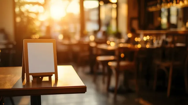 Gemütliches Café-Interieur mit Menütafel