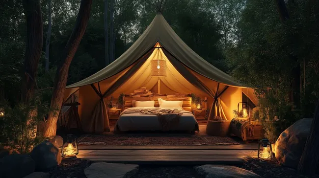 Gemütliches Glamping-Zelt im Waldidyll