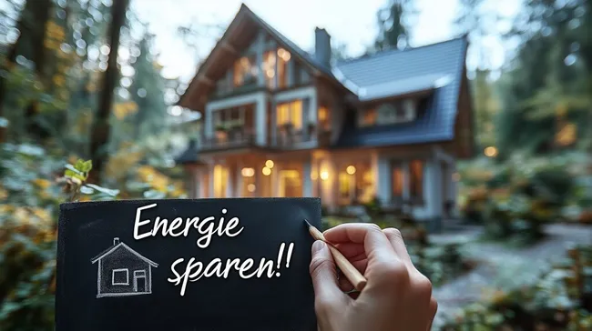 Gemütliches Holzhaus im Wald mit Energiespartipp