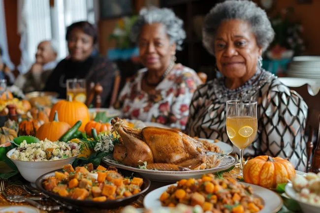 Gemütliches Thanksgiving-Essen mit Familie