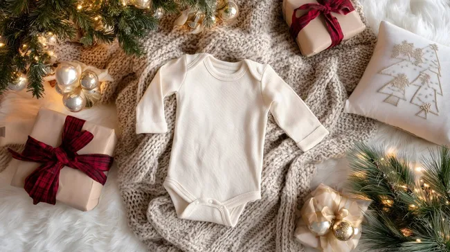 Gemütliches Weihnachtsoutfit mit Body und Geschenken