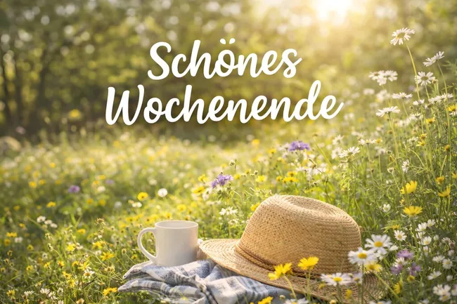 Gemütliches Wochenendpicknick in der Blumenwiese