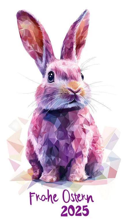 Geometrischer Osterhase mit Diamantmuster
