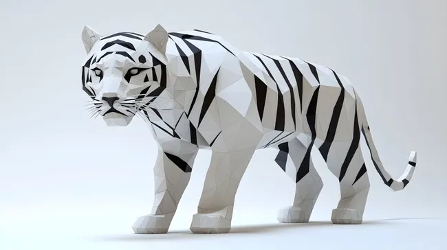 Geometrischer Weißer Tiger Stockfoto für Content-Marketing