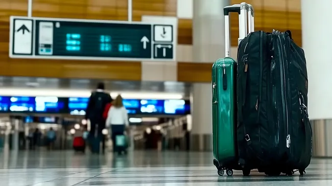 Gepäckstücke im modernen Flughafenterminal