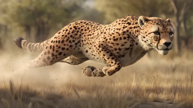 Gepard in Bewegung durch die Savanne