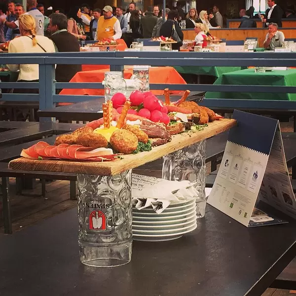 German Brotzeit at Oktoberfest. #Beer #oktoberfest #foodporn #happy