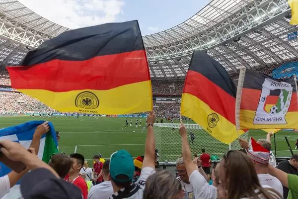 German flags in the Luzhniki stadium